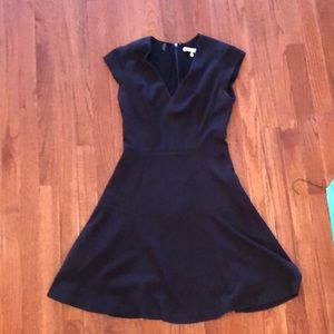 Black stretchy fit and flare Rebecca Taylor dress